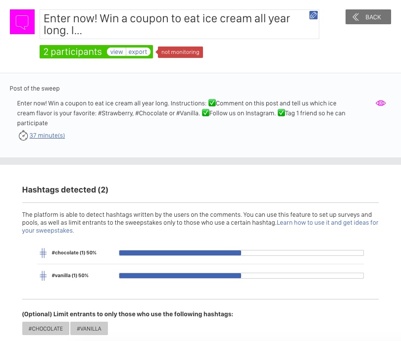 How can you use hashtags in the comments of a post on Instagram? Easypromos Online Helpdesk