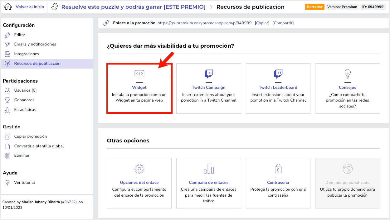 Cómo Incrustar Y Presentar La Promoción En Cualquier Sitio Web Con Los Widgets Easypromos 7282