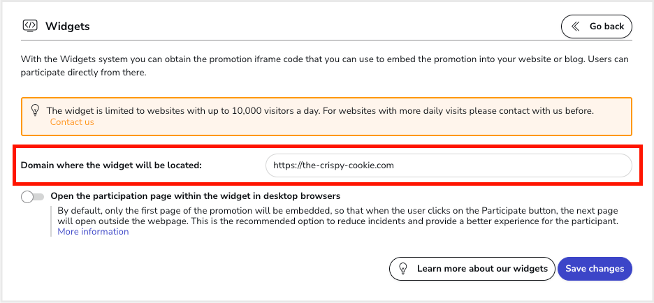 How to embed and present the promotion on any website with Widgets ...