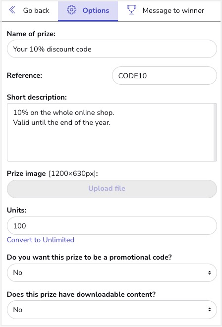 Promo Code from Data Base