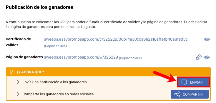 Cómo notificar los ganadores en un sorteo de comentarios